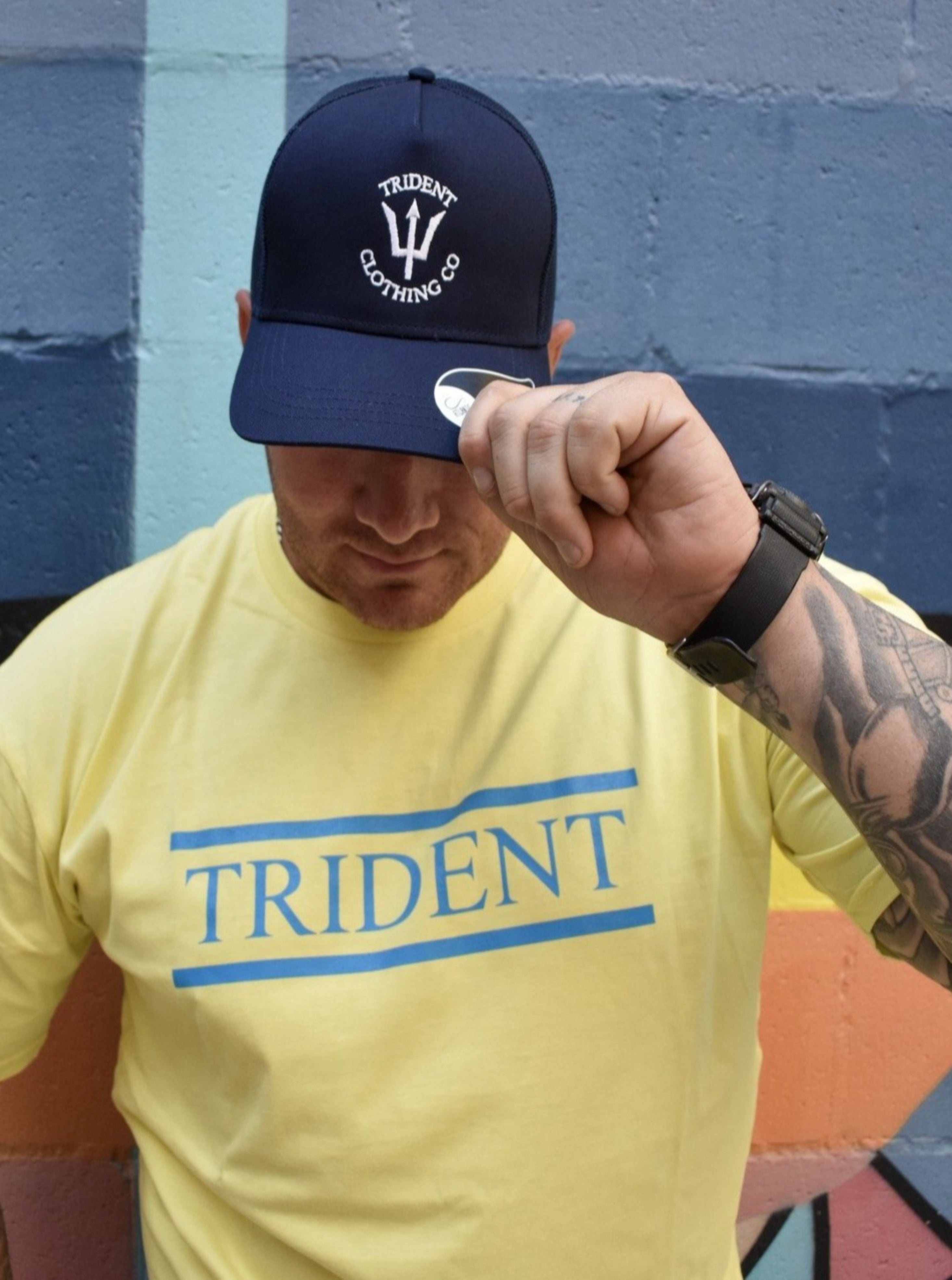 Trident Logo Trucker Cap - Navy